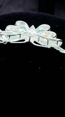 Synthetic Turquoise Stone Necklace Silver Plate 16.45g